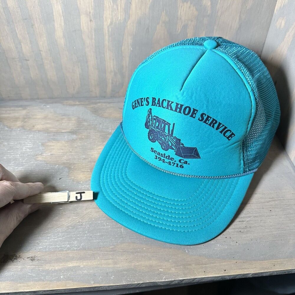 Vintage Nissin Hat Teal Rope SnapBack Gene’s Backhoe Service Seaside, California - Picture 4 of 6